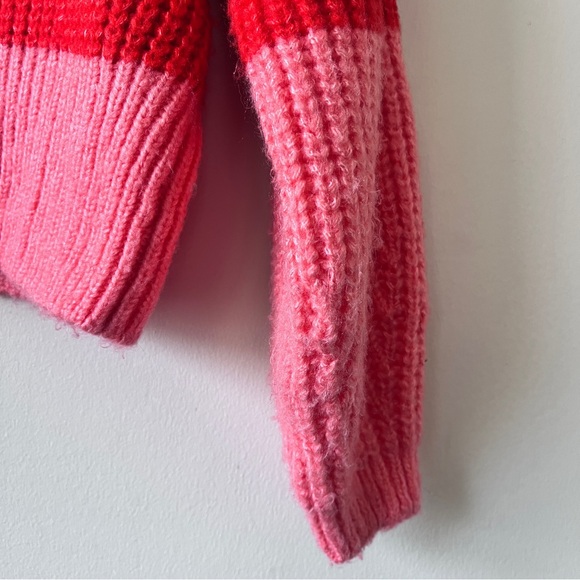 Elodie Red And Pink Color-block Sweater Size M - Picture 6 of 9
